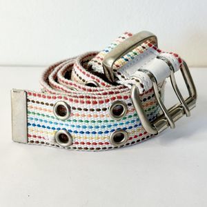 Vintage‎ Rainbow Striped Belt XL 45" 90's Pride Street Wear